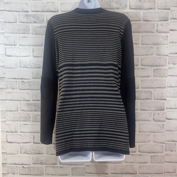 Foxcroft Elbow Patch Button Up Strip Back Cardigan Small - Picture 2 of 9